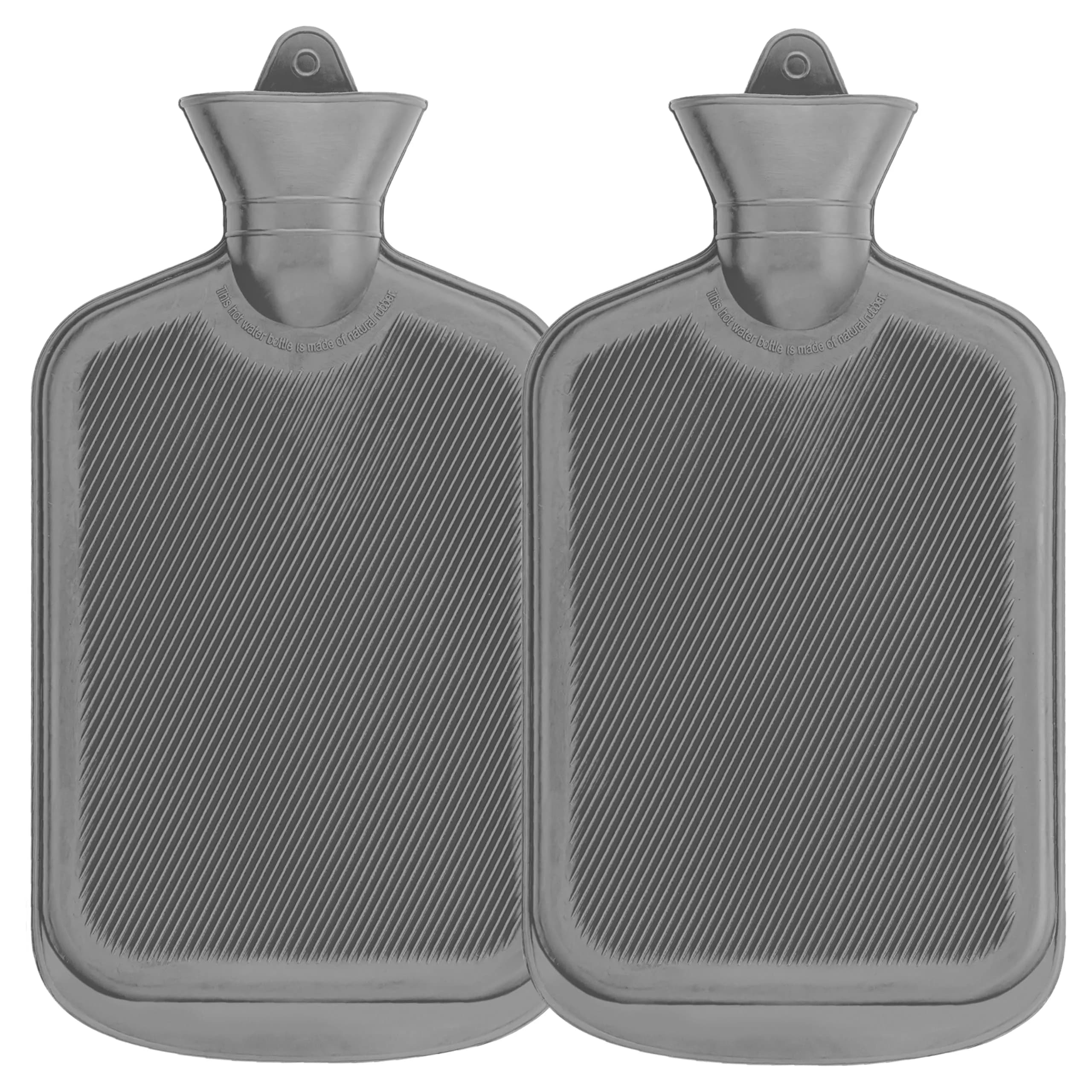 SteadMax 2 Pack Hot Water Bottles 2L | Natural Rubber Pain Relief Heat Therapy - main product image