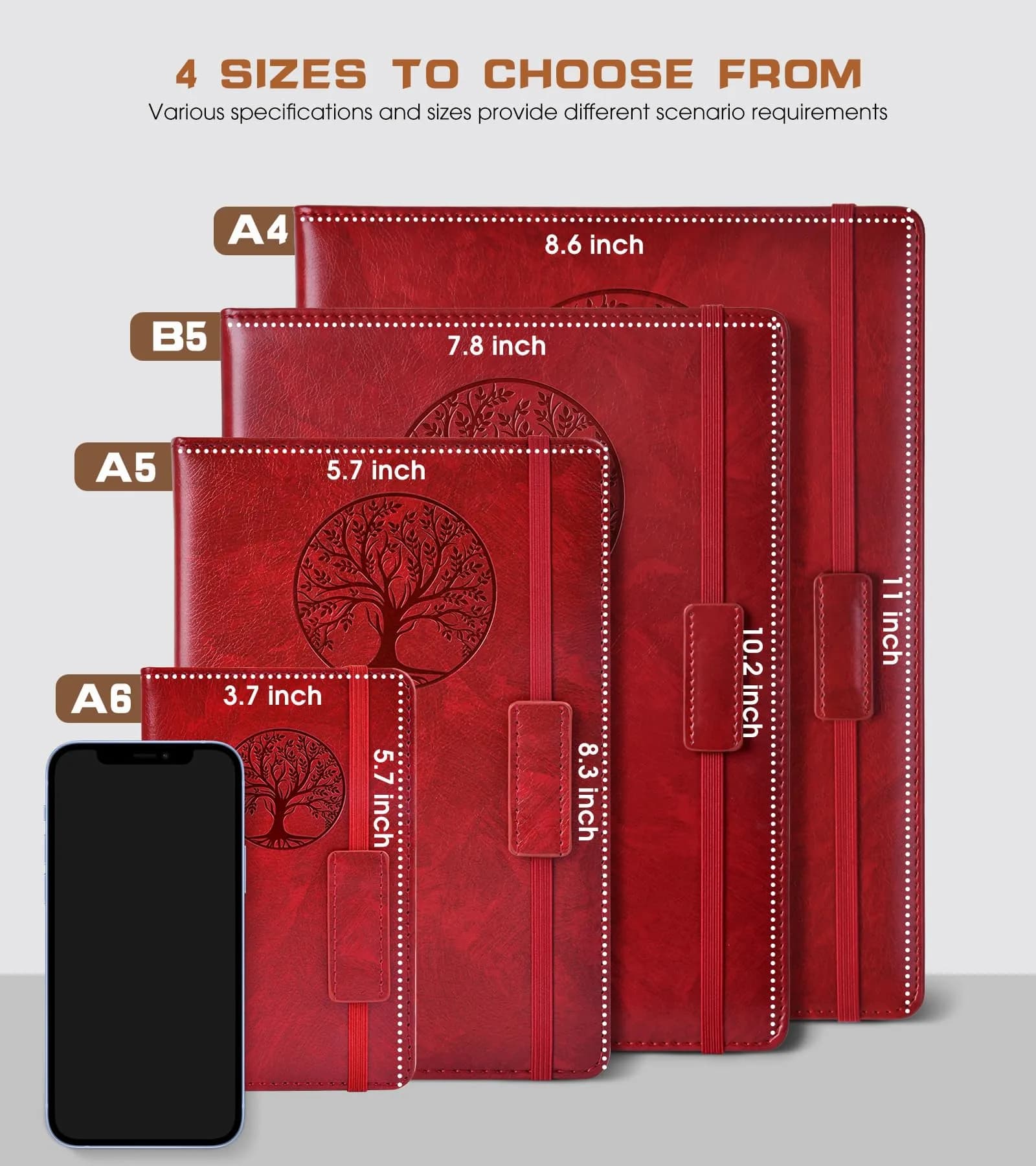 Biuwory Lined Journal Notebook B5 7.8"x10.2" | Vintage Leather-Look Cover, 256 Pages - main product image