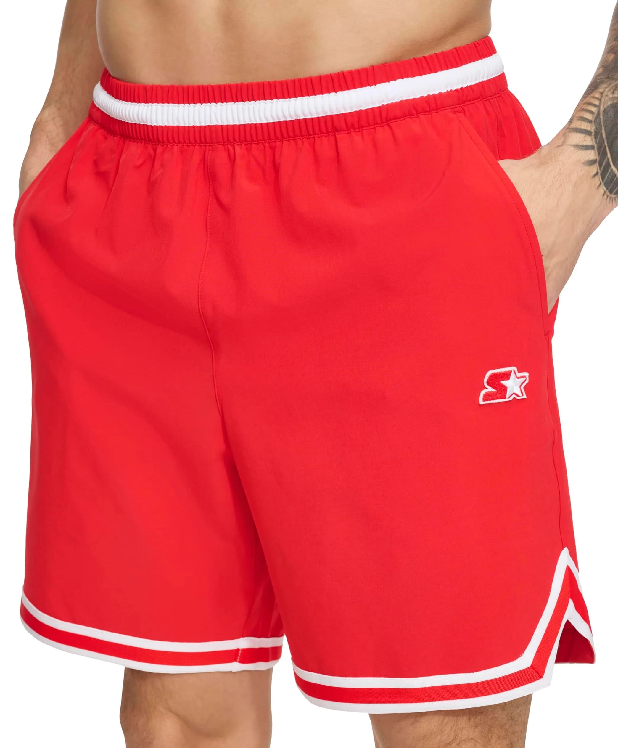 STARTER Men's Swim Trunk Red Large | UPF 40+ Quick Dry Volley - main product image