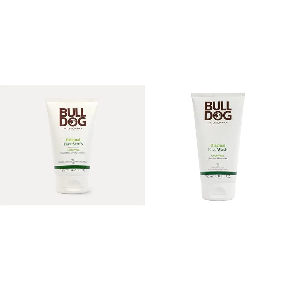 Bulldog Skincare Original Face Scrub & Wash Bundle 4.2oz & 5oz | Natural Men's Skin Care - main product image