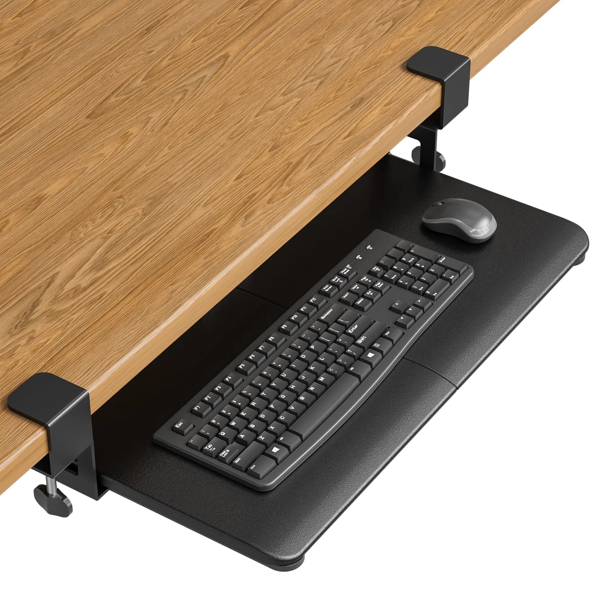 BONTEC Under Desk Keyboard Tray, Pull-Out Platform for Ergonomic Workspace | Fits Desks Up to 1.97" - main product image