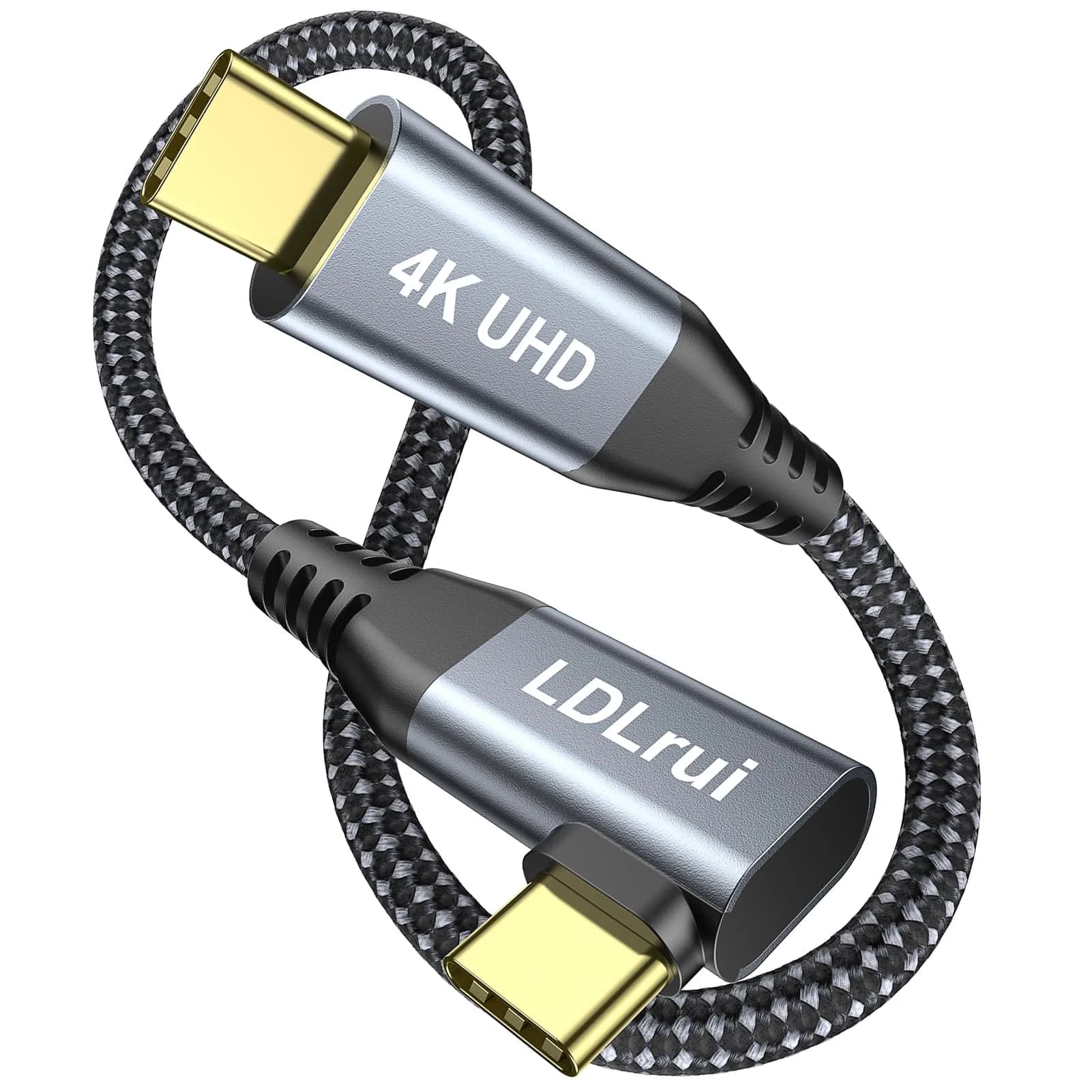 LDLrui Right Angle USB C Cable 1FT | 20Gbps Data, 4K Video, 100W PD