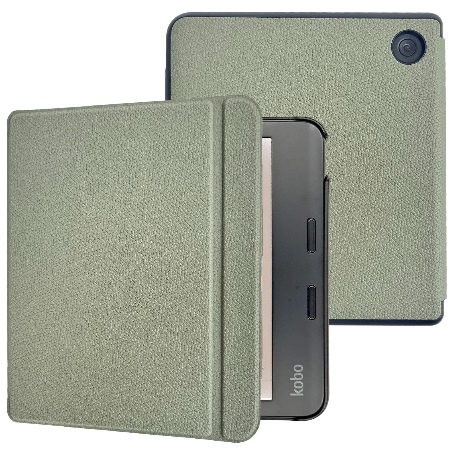 Caweet Green PU Leather Case for Kobo Libra Colour (7-inch) | Auto Sleep Wake Folio - main product image
