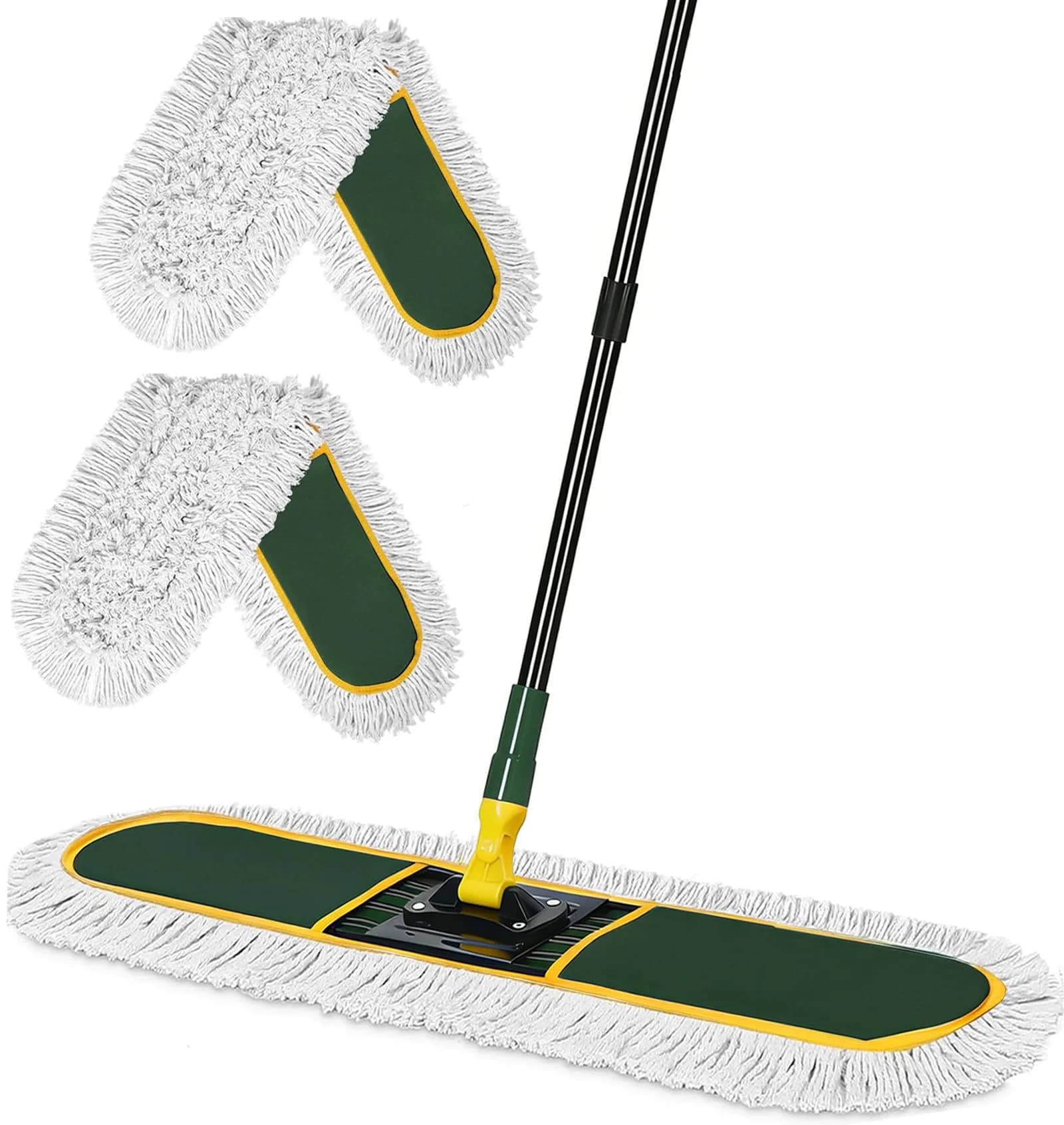BUVE 24 Inch Commercial Dust Mop Heavy Duty | 60 Extendable Handle & 2 Cotton Heads - main product image