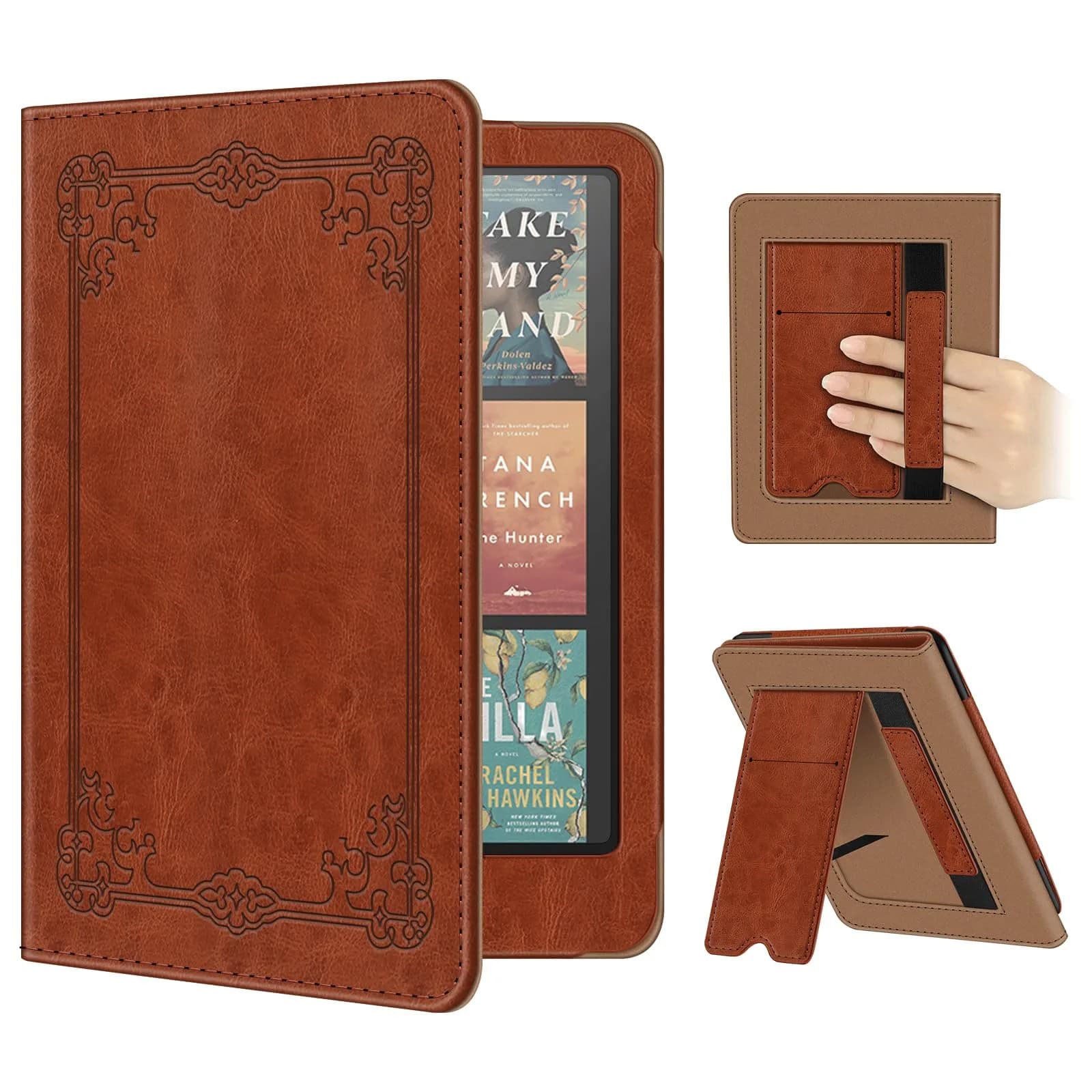 Fintie Case for Kindle Paperwhite 12th/11th Gen & Colorsoft 7"/6.8" | Vintage Brown PU Leather Stand Cover with Card Slot & Auto Sleep/Wake - main product image
