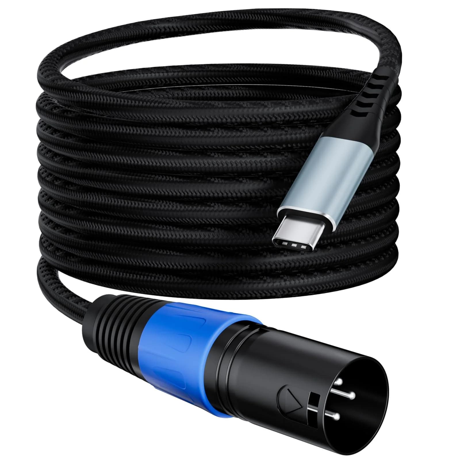 Mugteeve USB C to XLR Male Speaker Cable 10 Feet | Hi-Fi DAC Audio Support for Mixer, AMP, Studio Monitors - main product image
