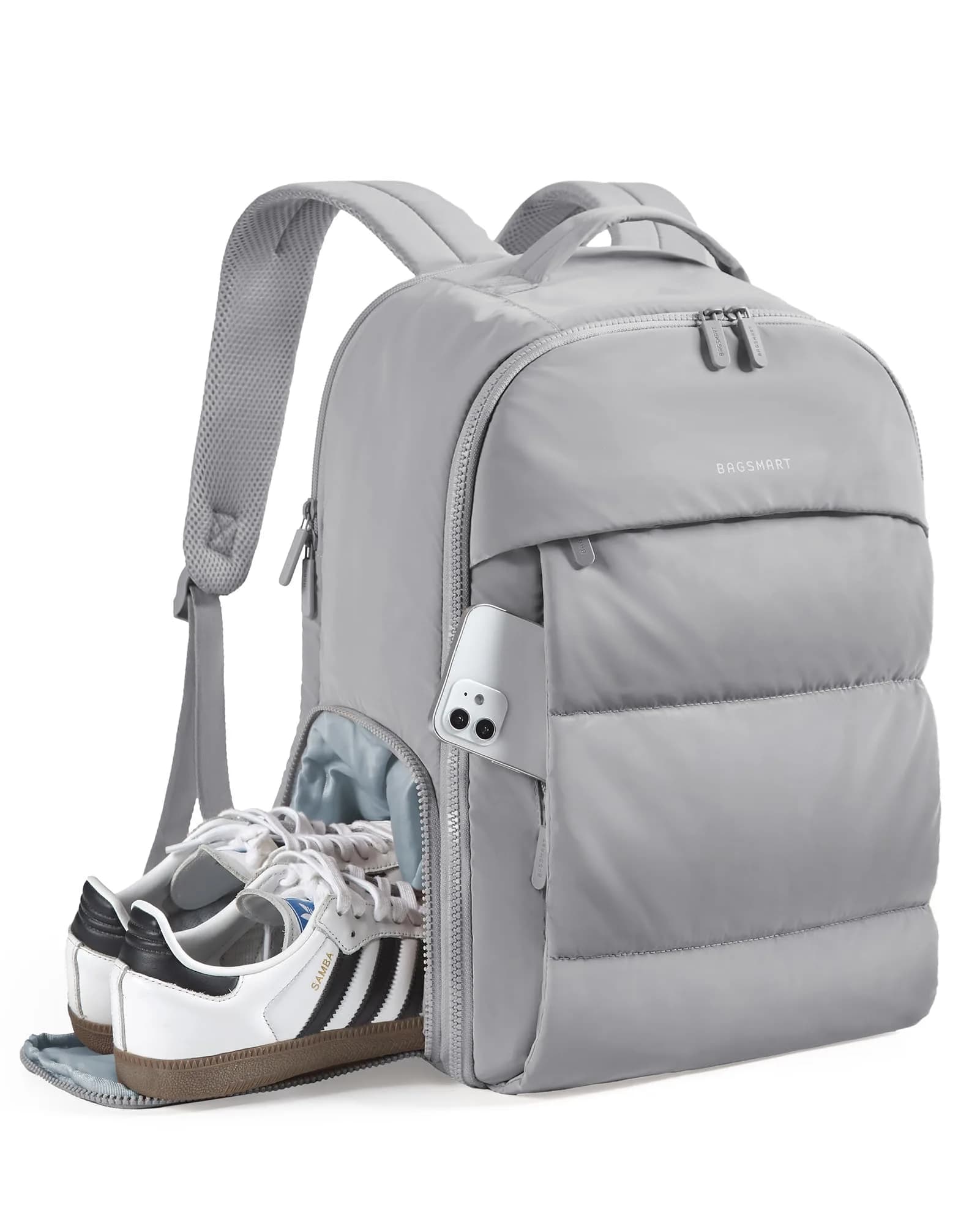 BAGSMART Travel Backpack for Women, 30L, Grey | Airline Approved, Shoe & Wet Pocket - main product image