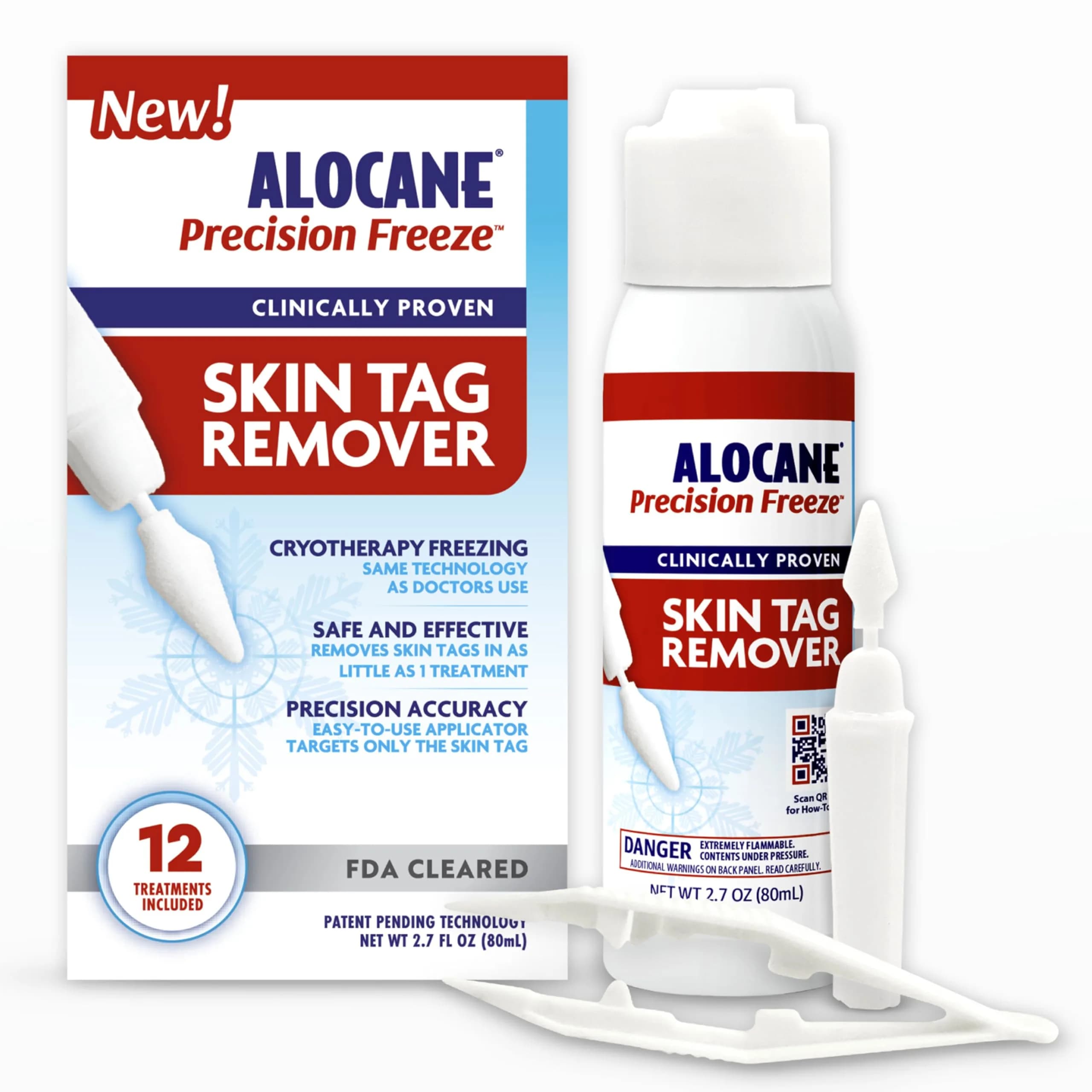 Alocane Skin Tag Removal Kit with 12 Precision Applicators | FDA-Cleared Cryotherapy for Safe Home Use - main product image