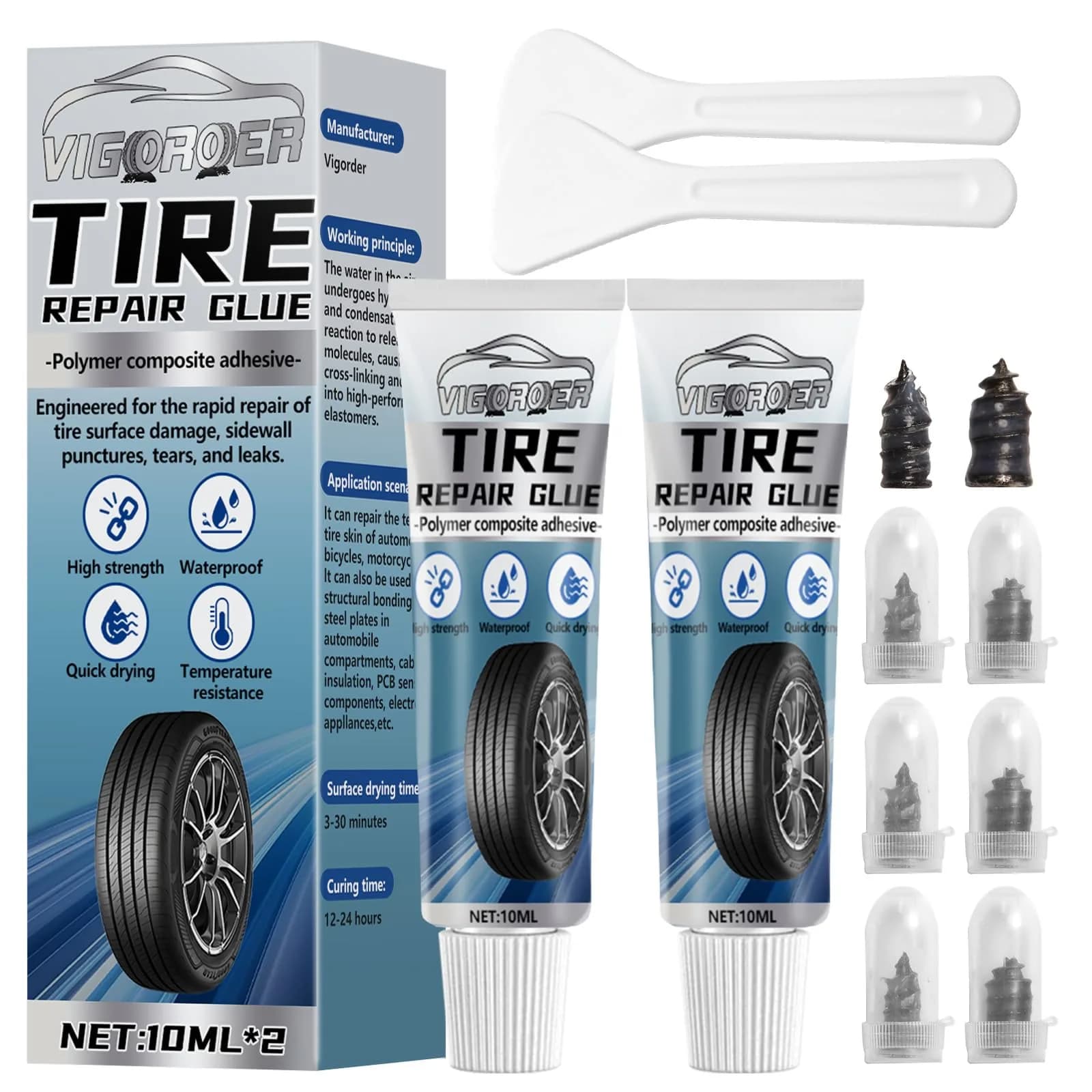 Vigorder Tire Repair Glue 20ML | Rubber Cement for Car & Bike Sidewall Fixes - main product image