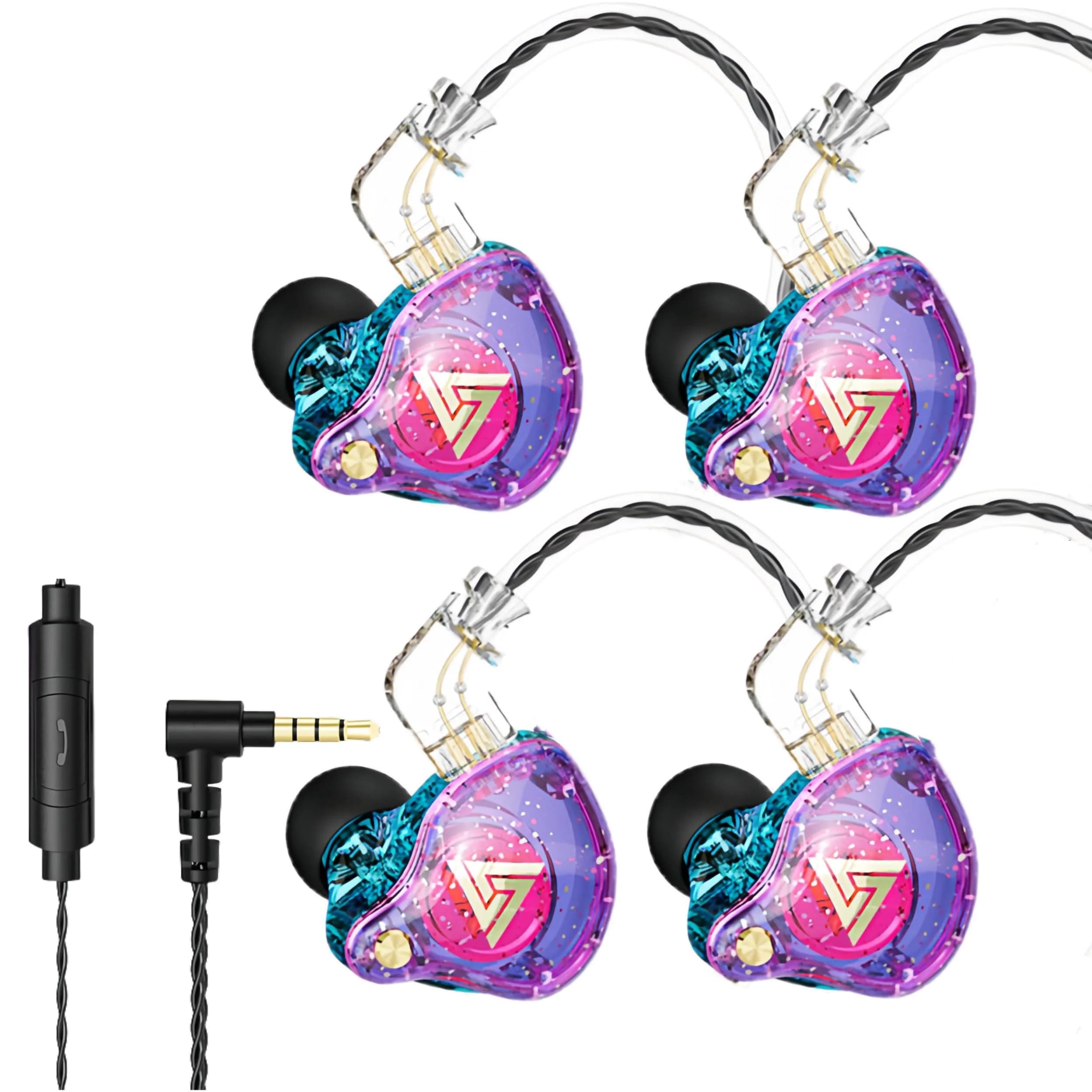 HJX QKZ AK6 Pro Wired IEM Earbuds 2PCS Colorful | 10mm Dynamic Driver, Deep Bass Sound - main product image