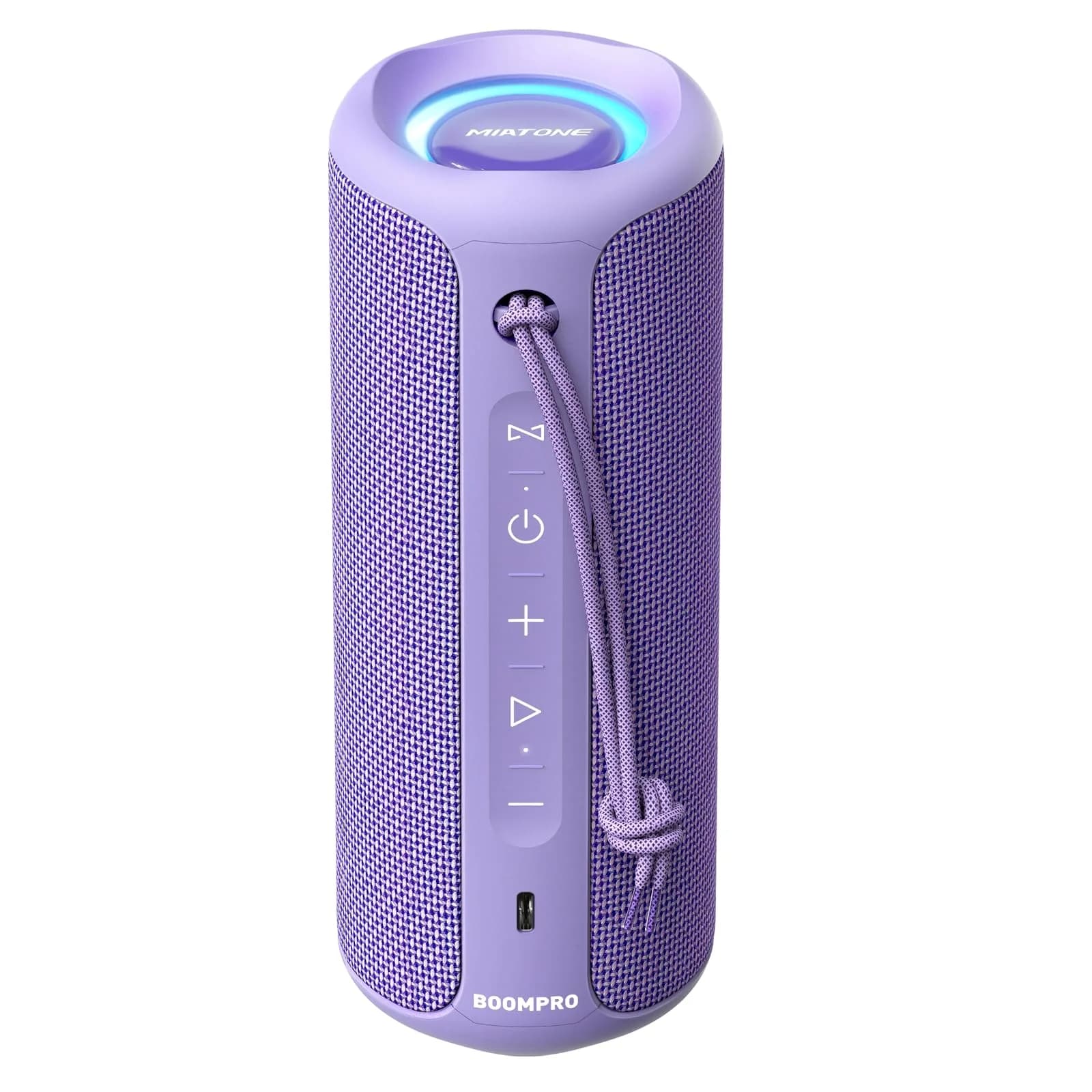 MIATONE Boompro Bluetooth Speaker 36W Stereo Sound, 7.4"H x 3.07"D x 3.07"W | Purple, IPX7 Waterproof - main product image