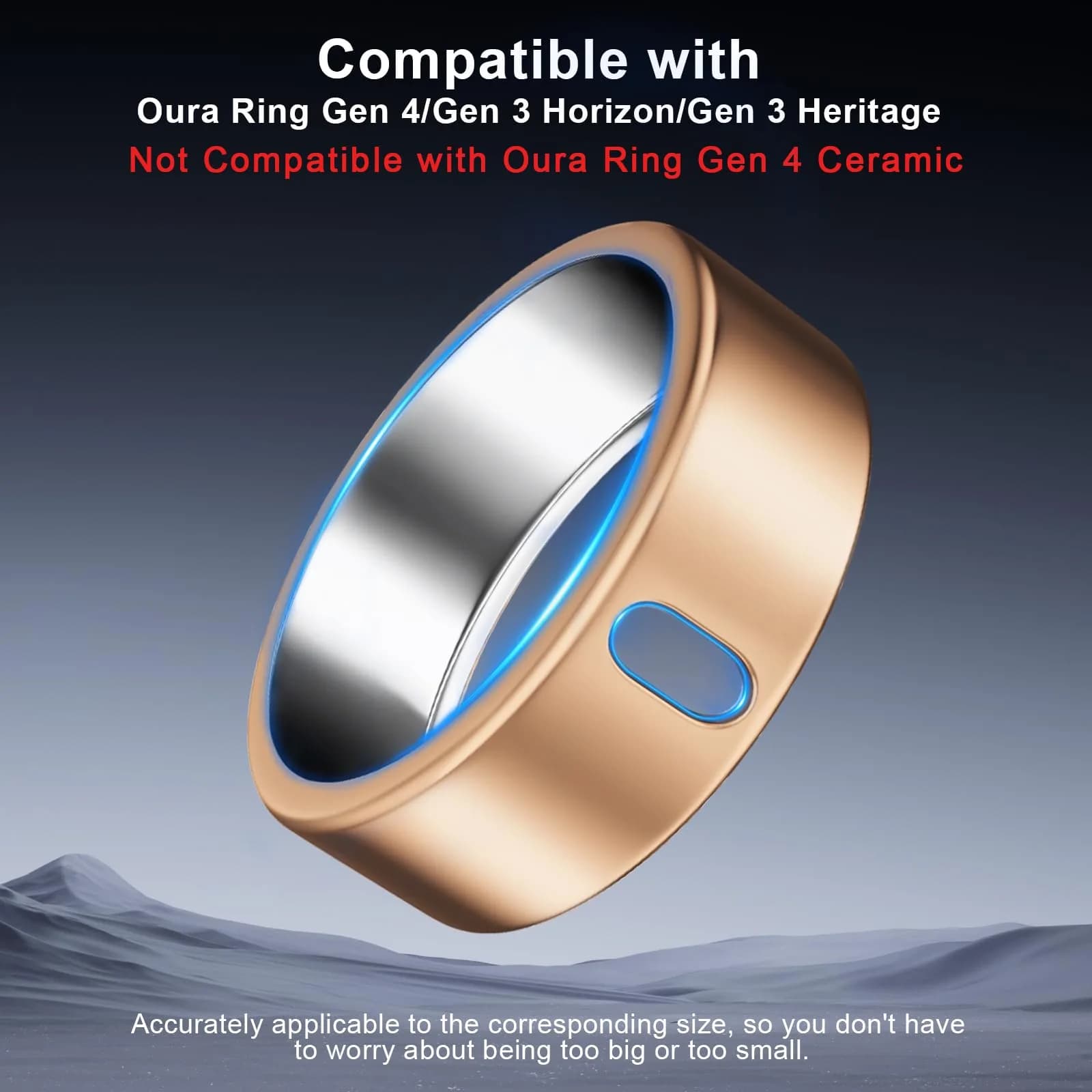 ZOOROO Oura Ring Cover 3 Pack Size 12 | Protects Smart Ring from Scratches - main product image