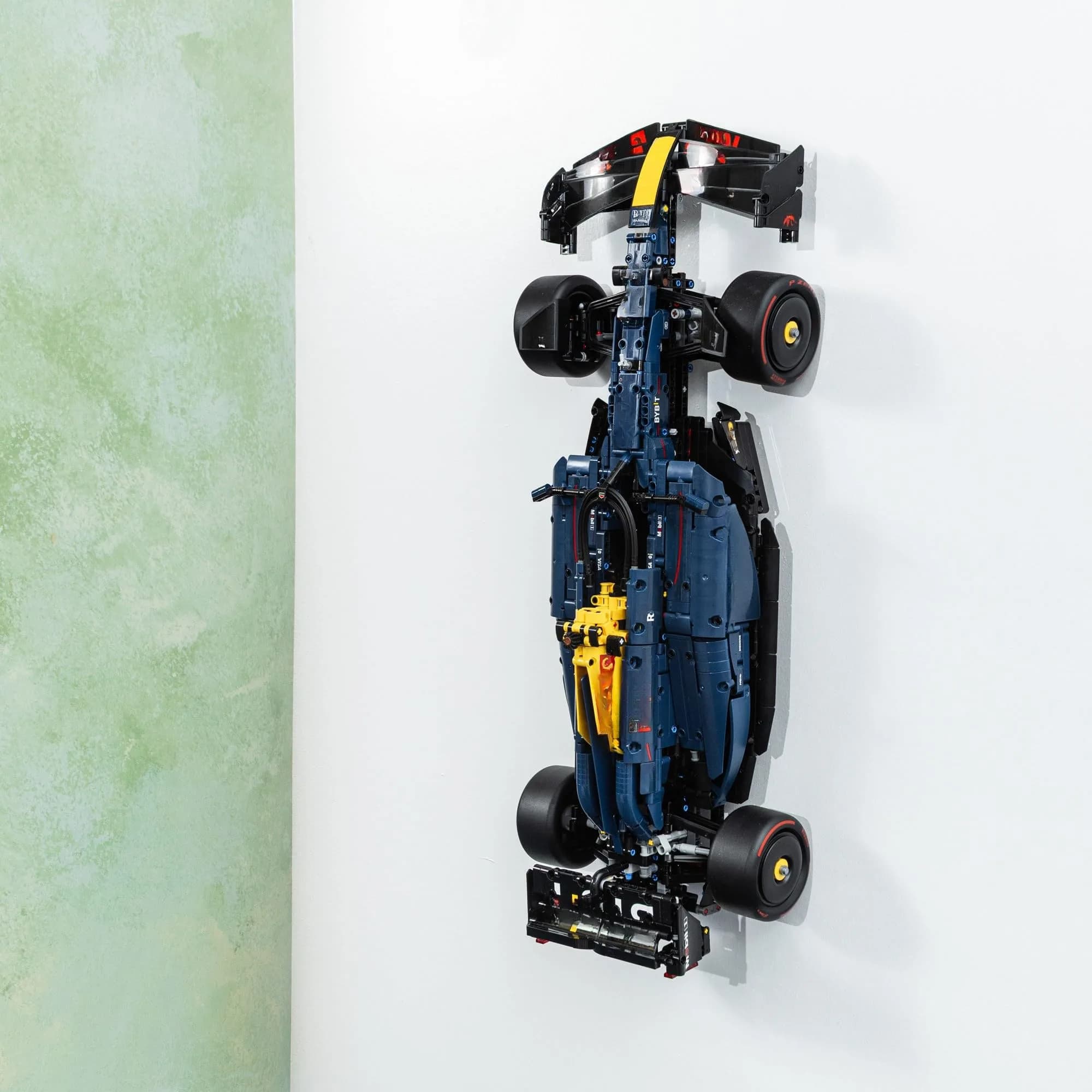 Brickify Wall Mount Bracket for Lego Technic Red Bull RB20 42206 | Secure Display Solution (13cm L x 10cm W x 2.3cm H) - main product image