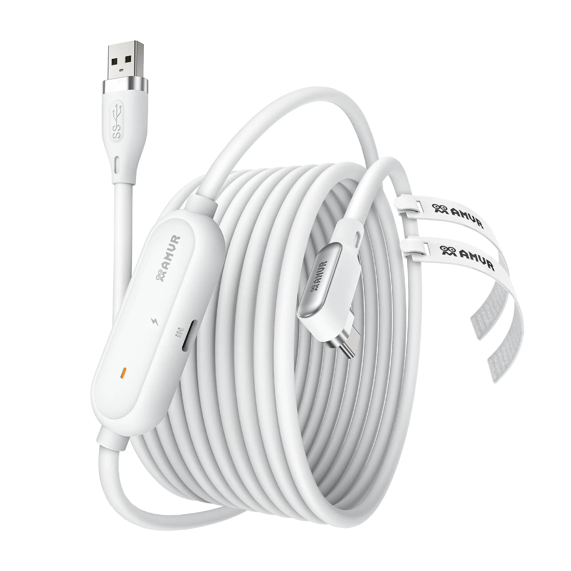 AMVR 16FT(5M) VR Charging Link Cable | USB 3.0 to USB C, 36W Fast Charge, 5Gbps Data Transfer