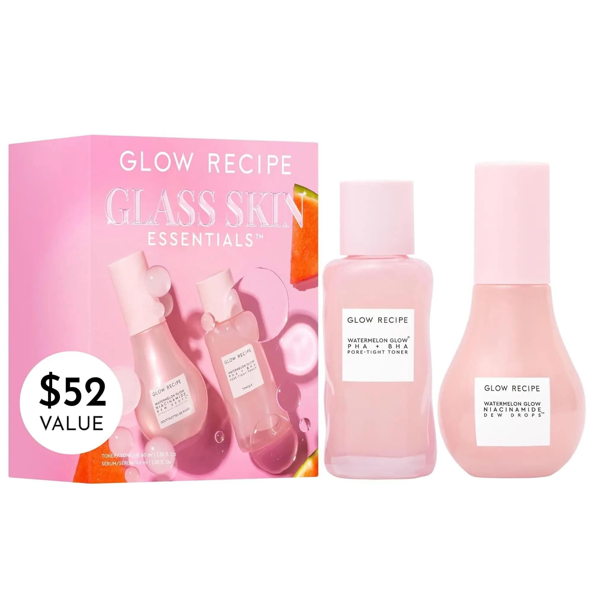 Glow Recipe Watermelon Glow Niacinamide Dew Drops & PHA+BHA Toner Duo | 2 Count (Pack of 1) - main product image
