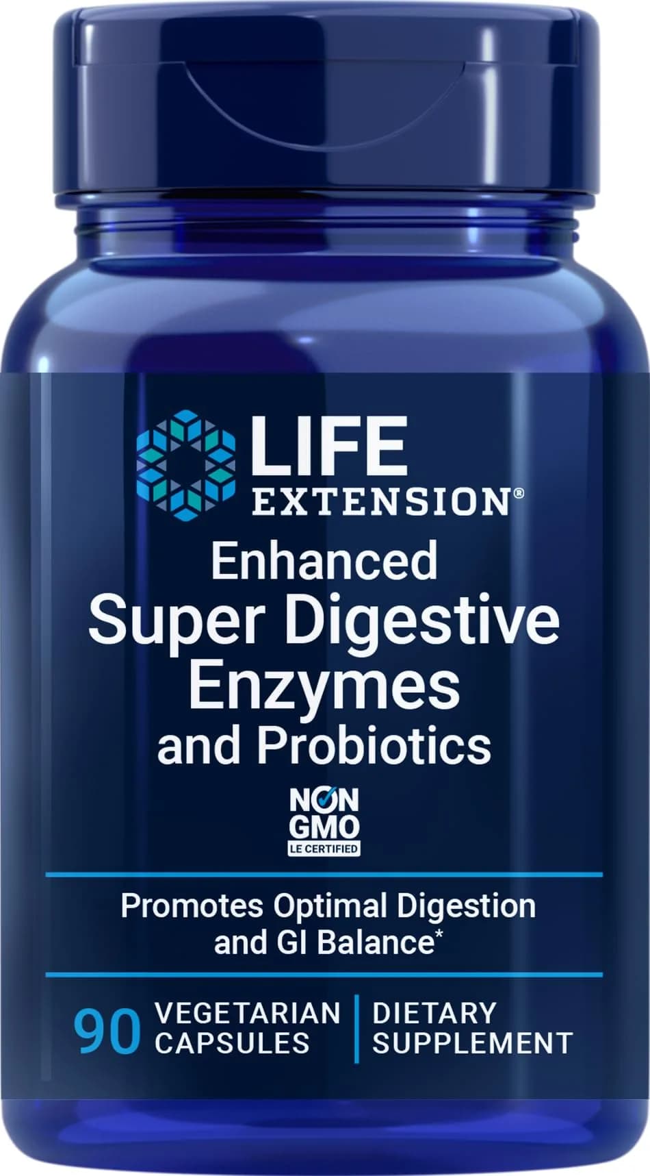 Life Extension Enhanced Super Digestive Enzymes and Probiotics, 90 Vegetarian Capsules | Supports Digestion of Plant-Based Foods - main product image