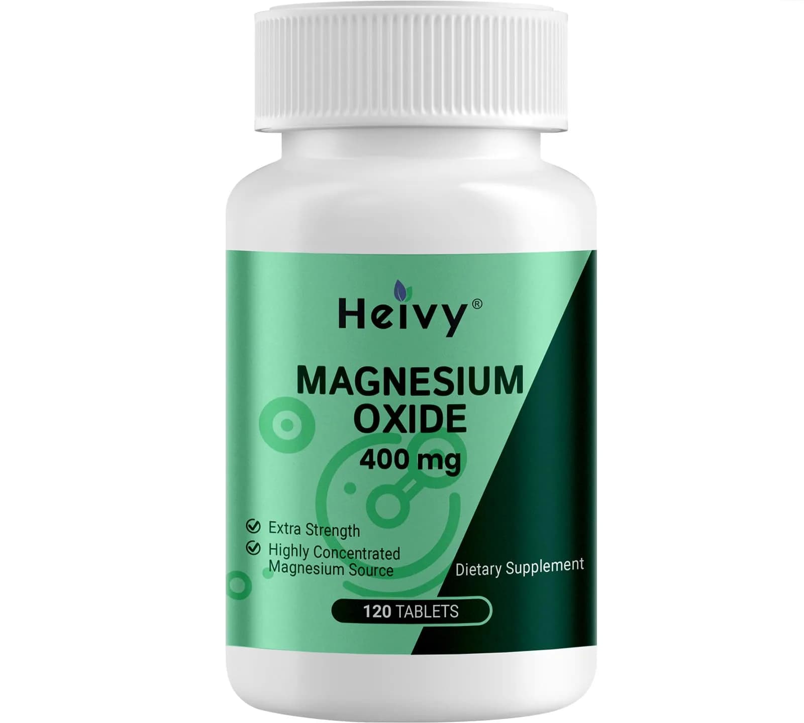 Heivy Magnesium Oxide 400mg | Made in USA, 120 Tablets for Muscle & Nervous Support - main product image