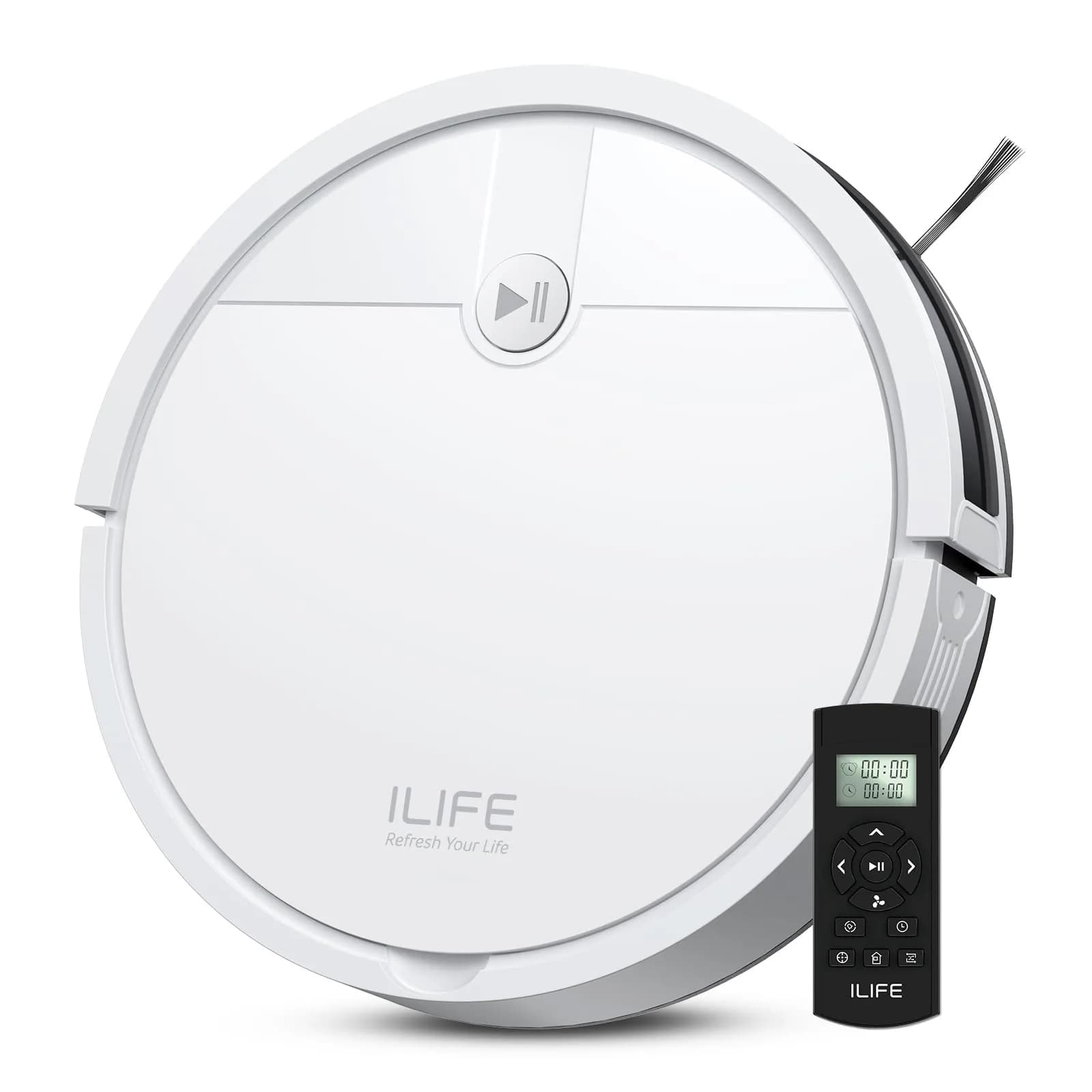 ILIFE V2 Robot Vacuum Cleaner 2.99-inch Slim, Tangle-Free Suction, White | Ideal for Hard Floors & Pet Hair - main product image