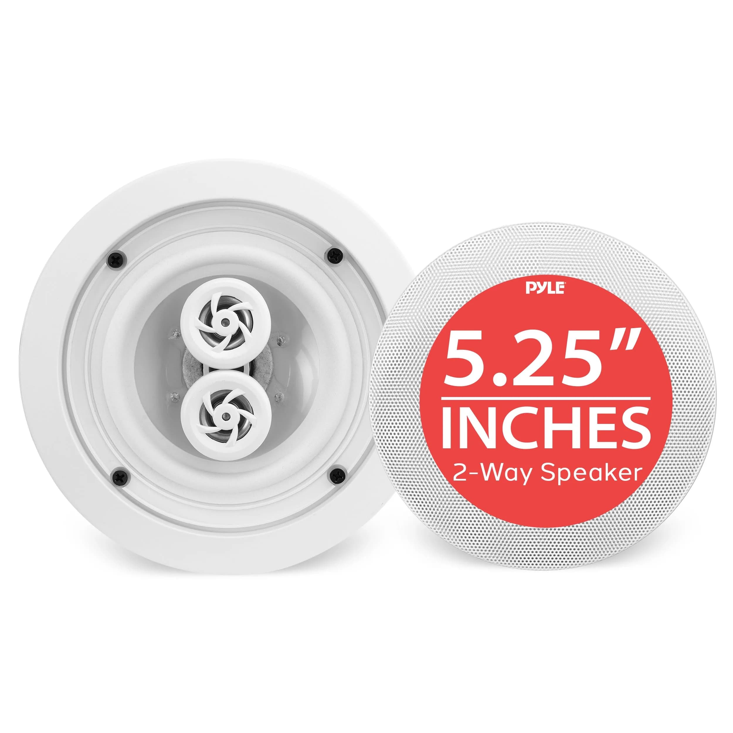 Pyle 5.25” 2-Way Ceiling Speaker, 200W Peak Power | Weatherproof HiFi Sound for Indoor & Outdoor - main product image