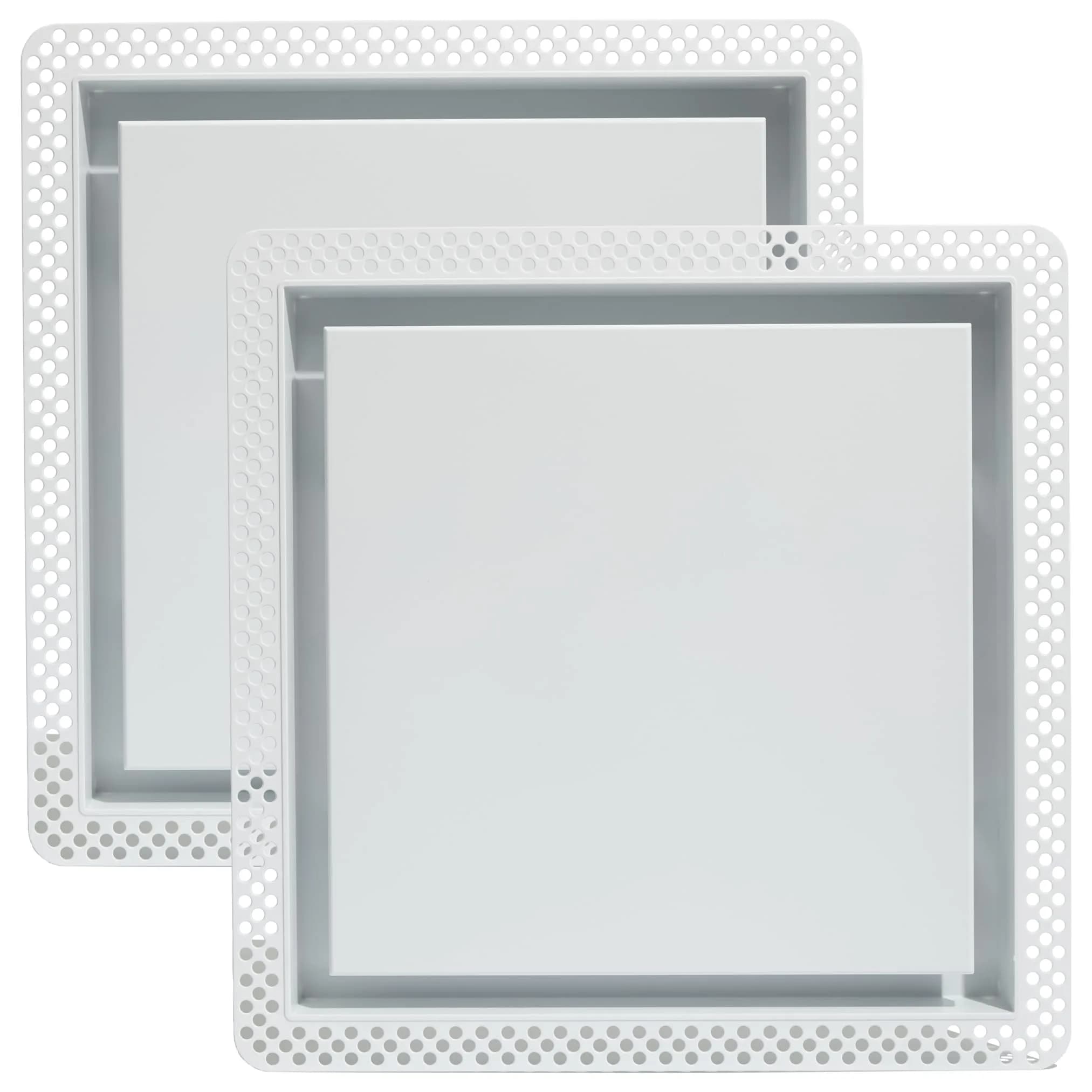 Fittes Flush 14.25x14.25" ABS Plastic Exhaust Fan Cover, White - 2pk | Modern, Seamless Ceiling Vent Cover - main product image