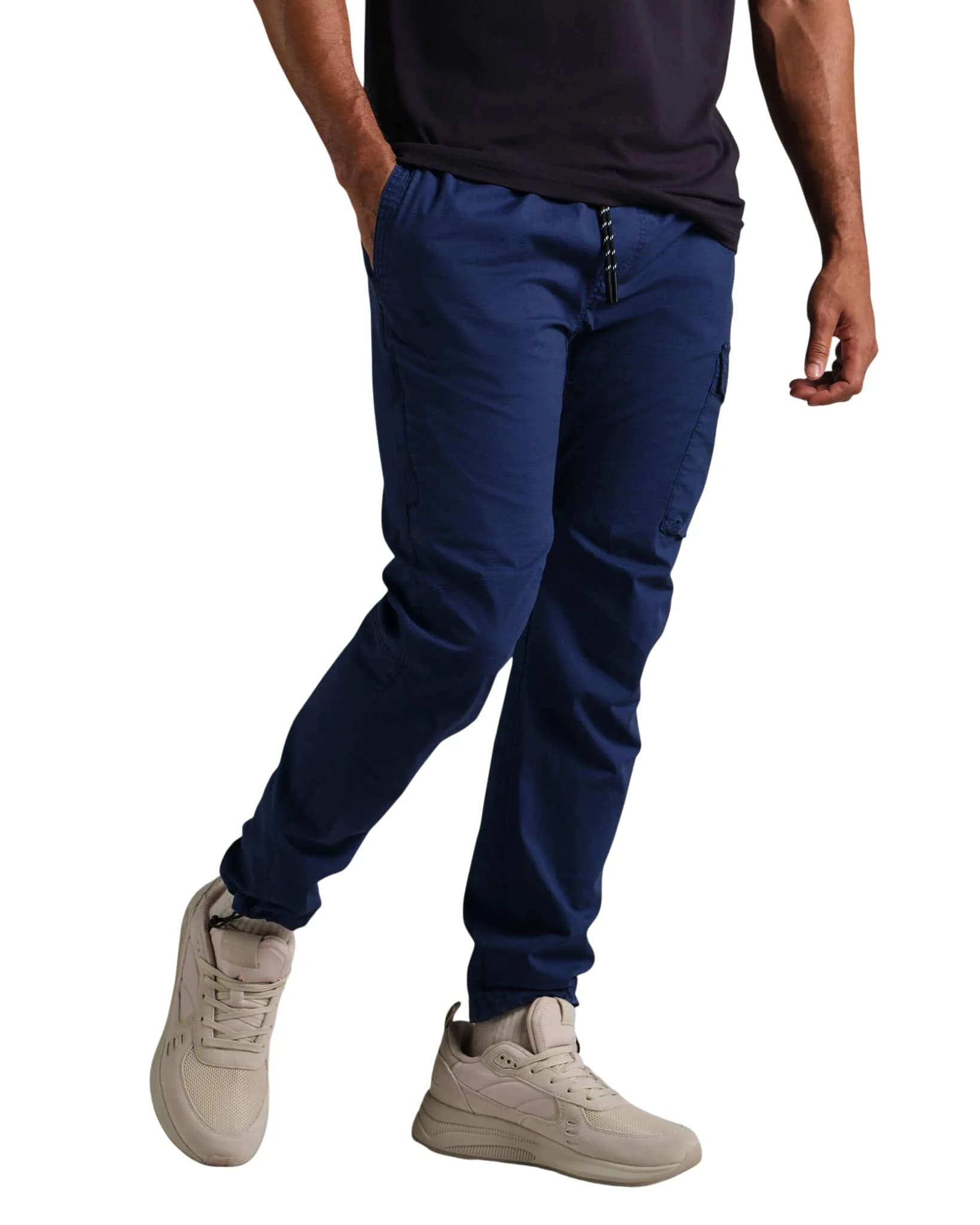 Municipal Cargo Pants | Rugged Cotton Ripstop, Mid Rise, Tapered Fit, Navy, 30" Inseam - main product image
