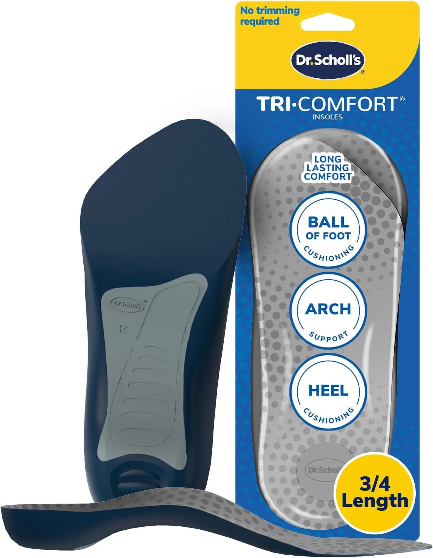 Dr. Scholl’s Comfort Tri-Comfort Insoles for Men, Size 8-14 (12 Pairs) | Arch Support - main product image