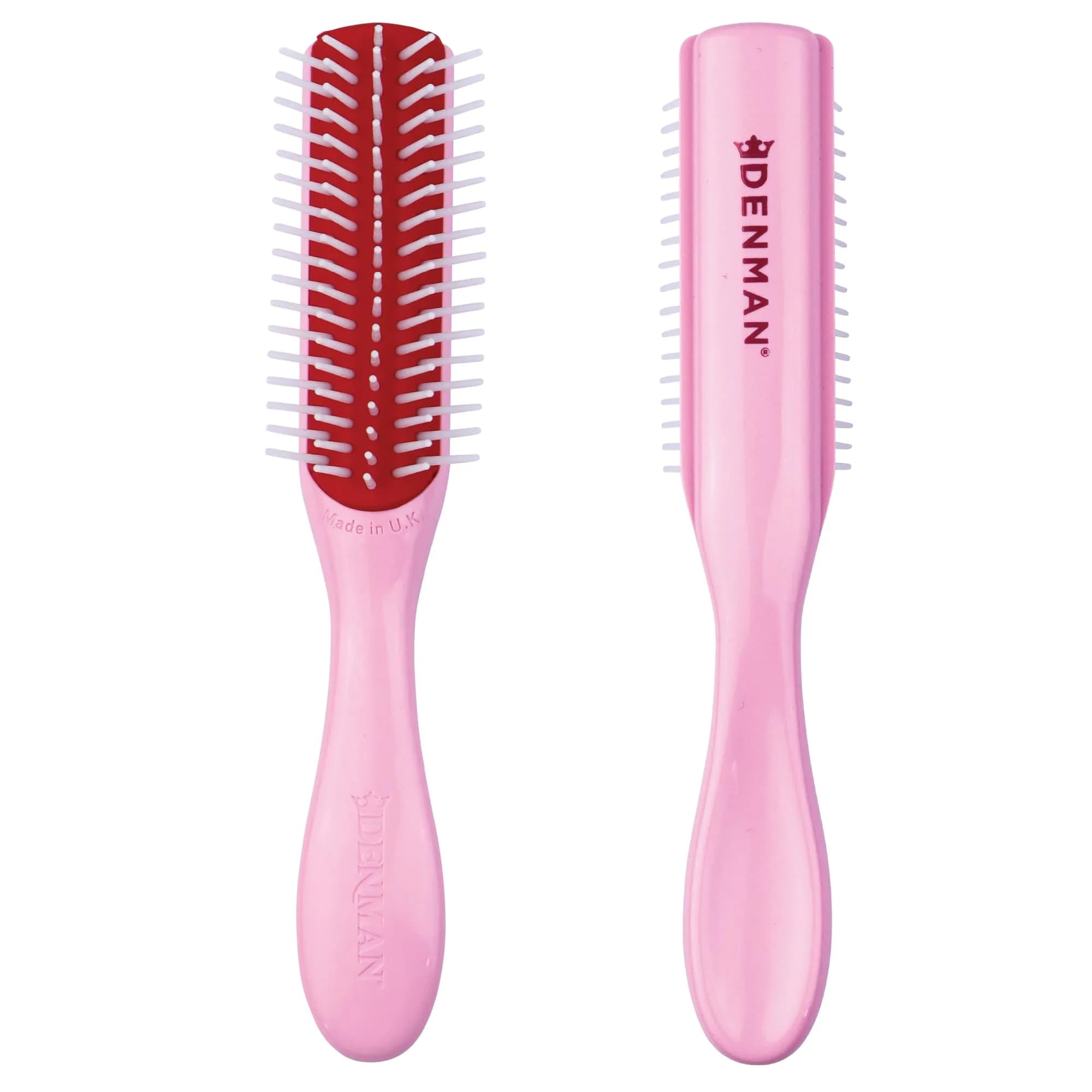 Denman Mini 5-Row Styling Brush D14 Pink Crush | Define Curls & Smooth Frizz - main product image