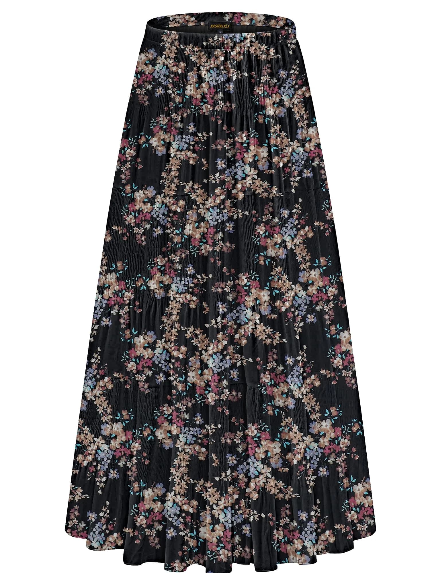 NASHALYLY Women’s Chiffon Maxi Skirt High Waist Pleated A-Line 33.06in | Elegant & Comfortable - main product image