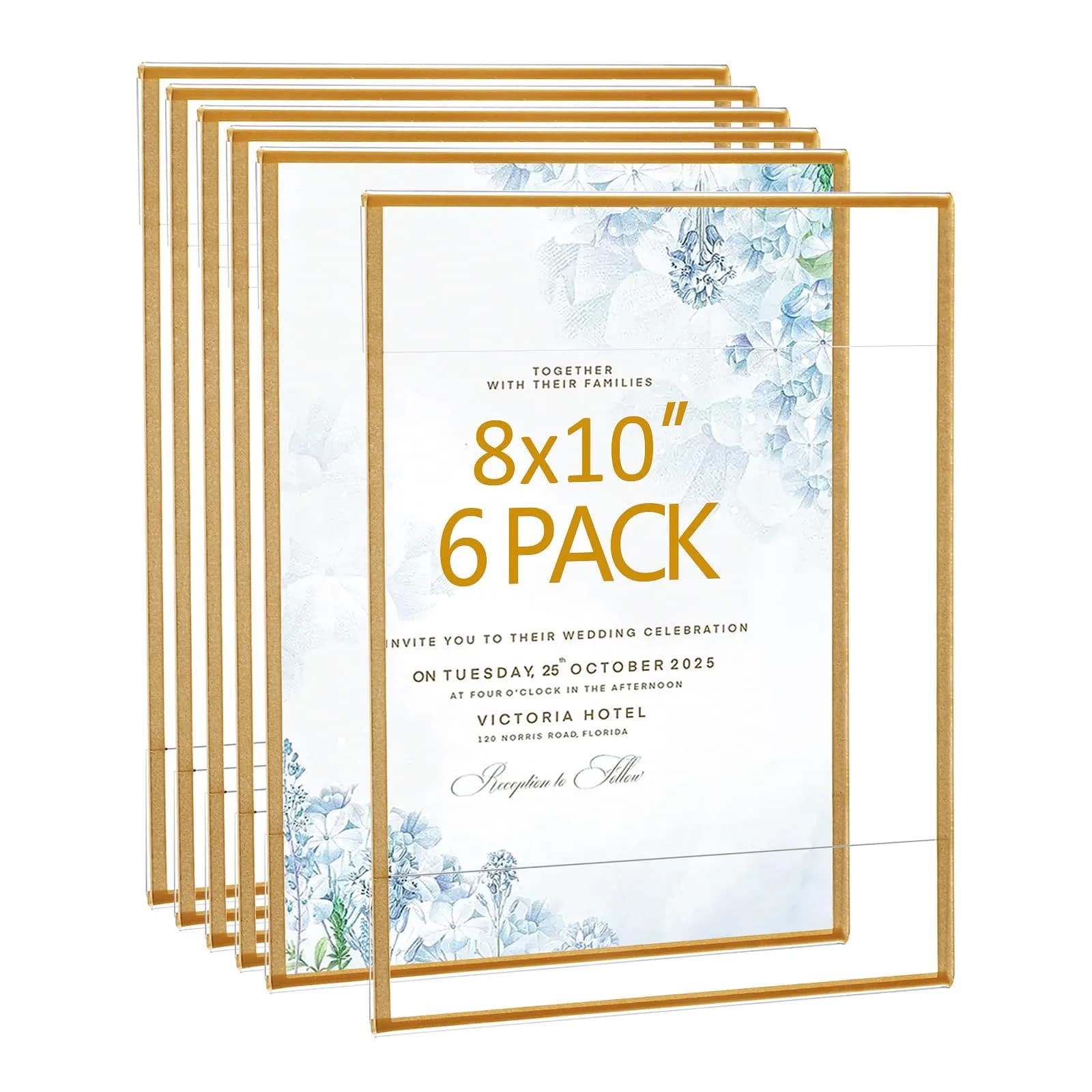 Bolidery Acrylic Picture Frames 8x10 Set of 6 | Modern Wall Decor for Home & Office