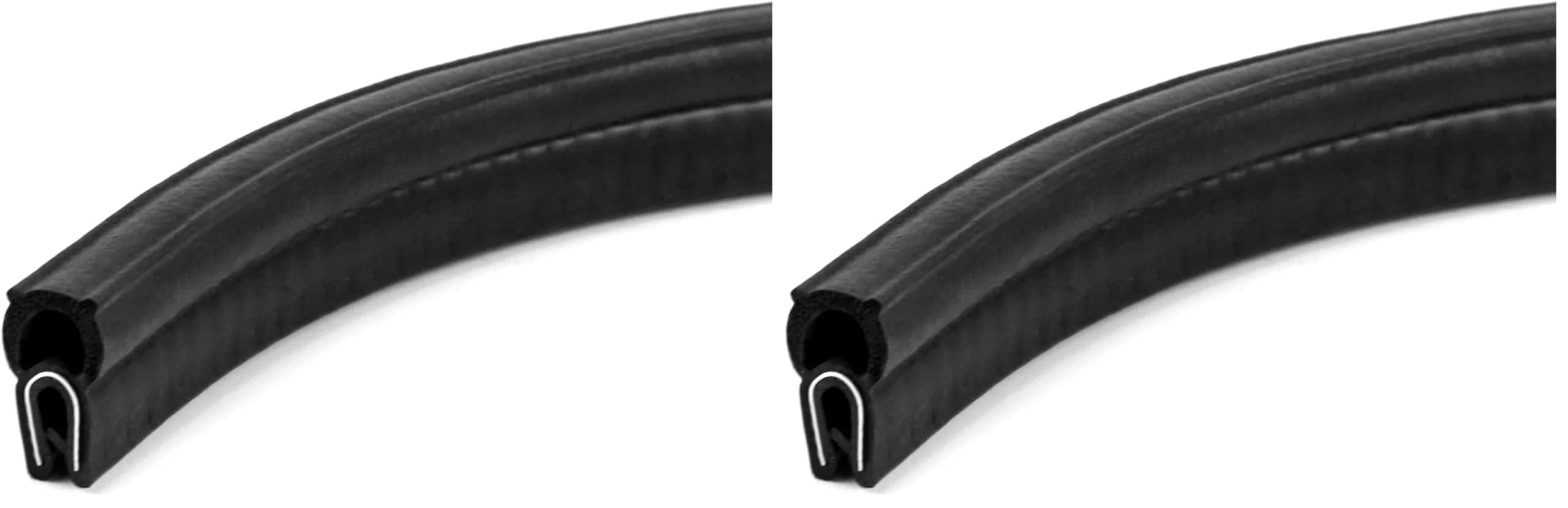 QWORK 20 Feet EPDM Rubber Trim Seal with Top Bulb | Fits Edge 1/16" to 1/8" (Pack of 2) - main product image