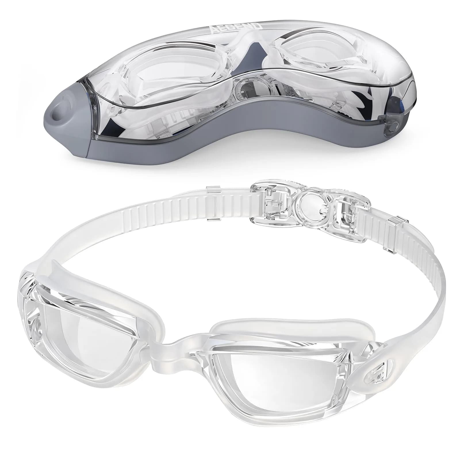 Aegend Swim Goggles No Leaking Full Protection Adult Youth | Anti-Fog UV Protection Clear Lens - main product image