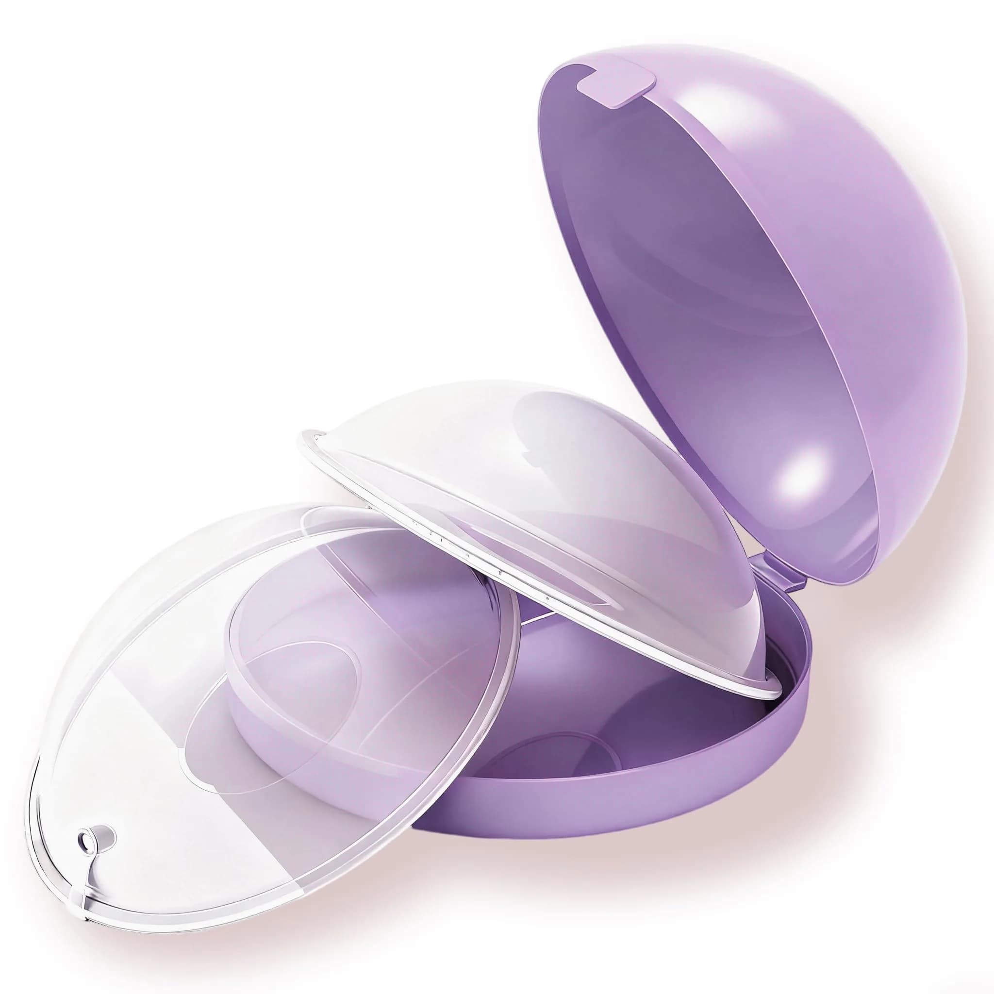 Zdolmy Wearable Breast Shells for Breastfeeding, Milk Saver Cups, Protect Sore Nipples (Upgrade Purple, 2 Count) - main product image
