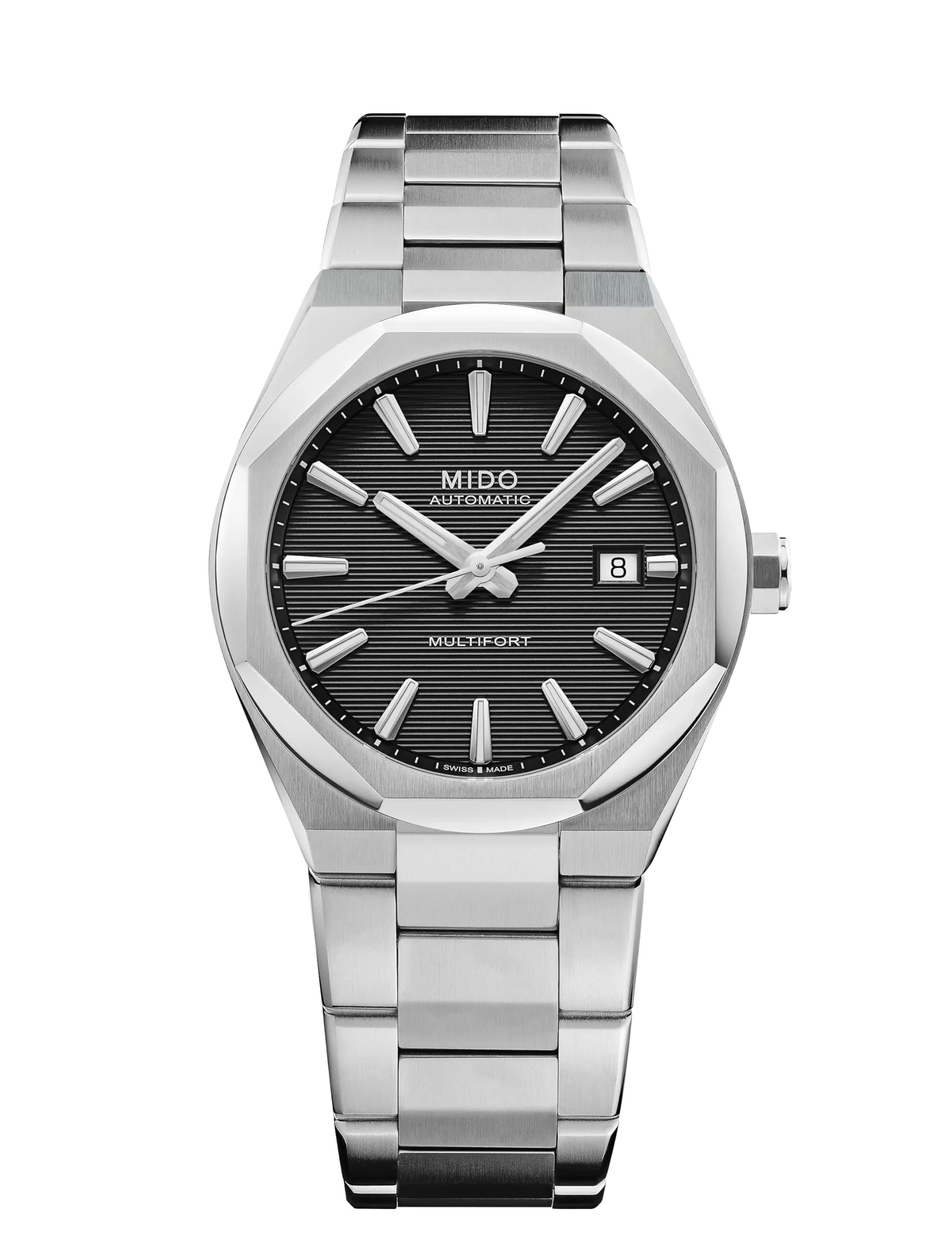 MIDO Multifort 8 One Crown Swiss Automatic Watch for Men 40mm Stainless Steel Case Black Dial - main product image