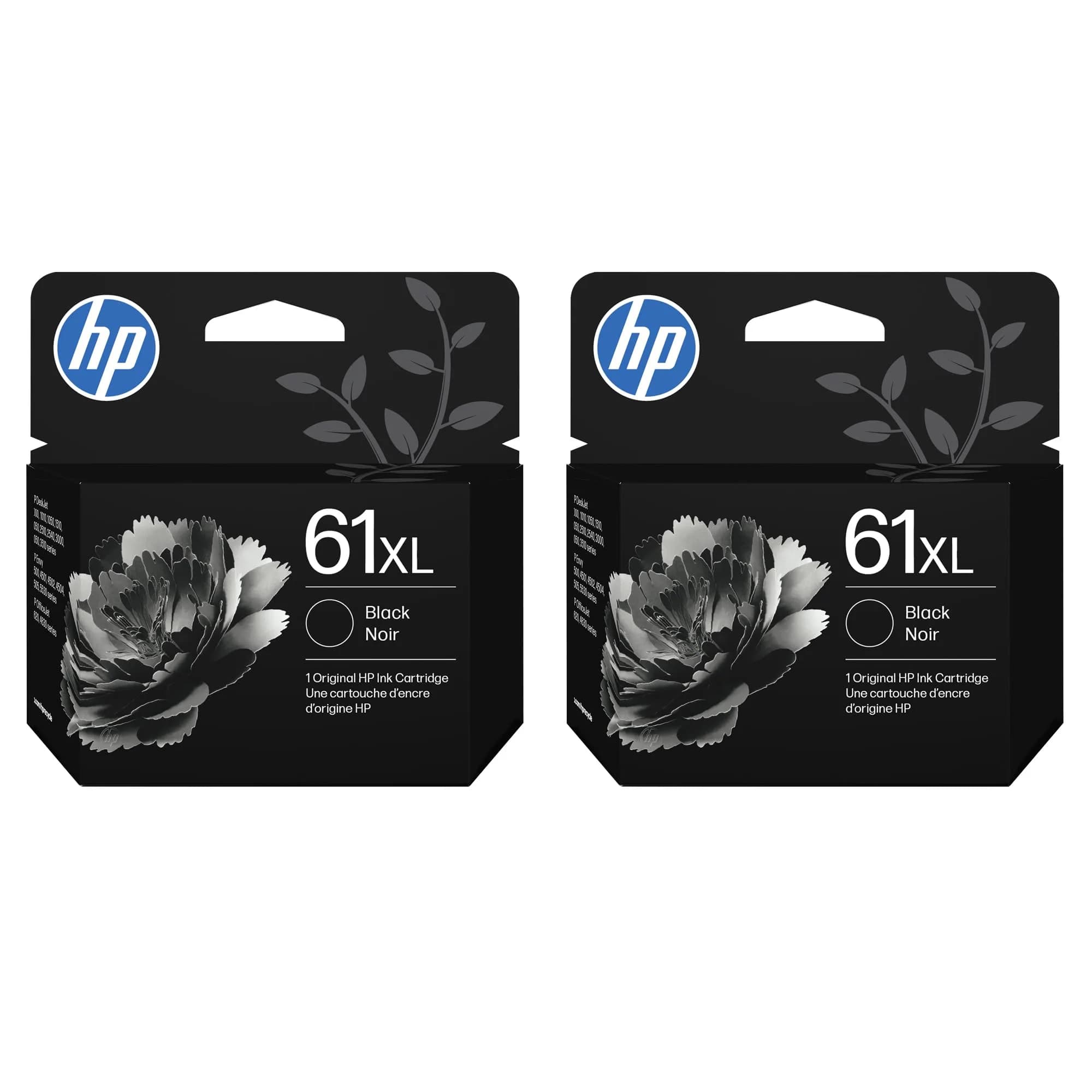 HP 61XL Black Ink Cartridges 2-Pack | High-Yield 720 Pages Total | Fade-Resistant for HP Printers - main product image