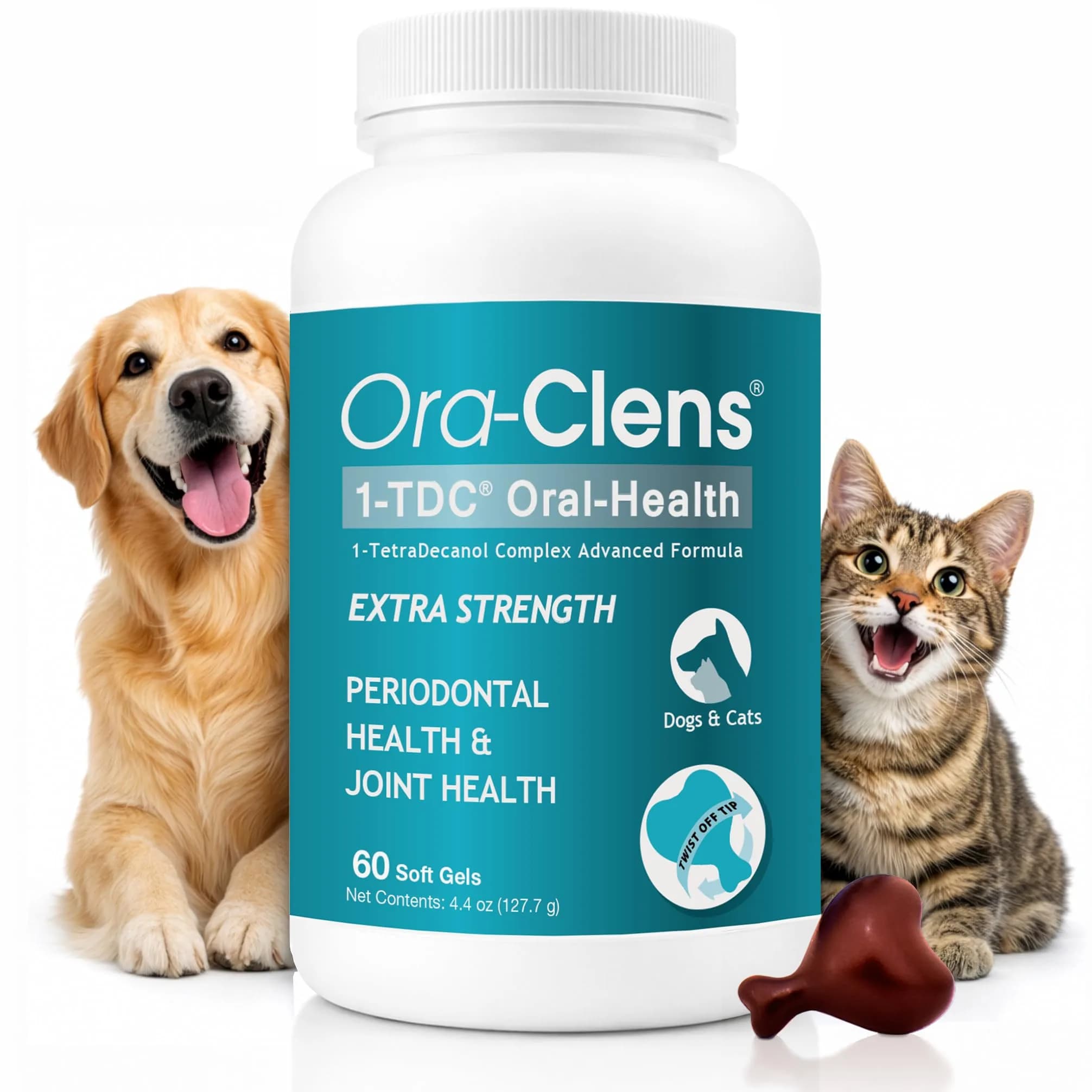 Ora-Clens 1-TDC Softgels for Dog & Cat | Oral & Joint Support, 60 Count - main product image
