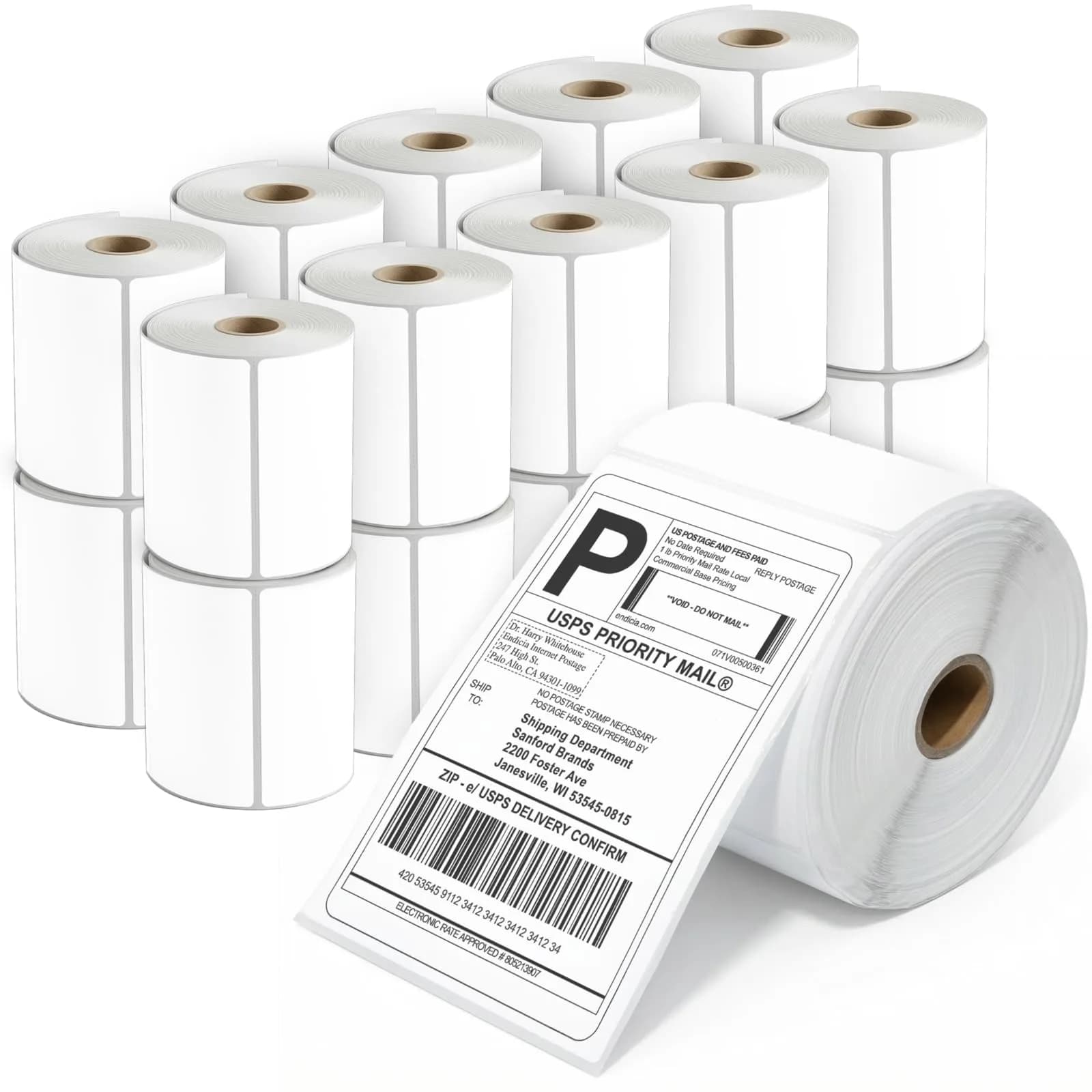 Spartan Industrial 4" x 6" Direct Thermal Labels (5000 Count, 20 Rolls) | Inkless Printing for Shipping & Returns - main product image