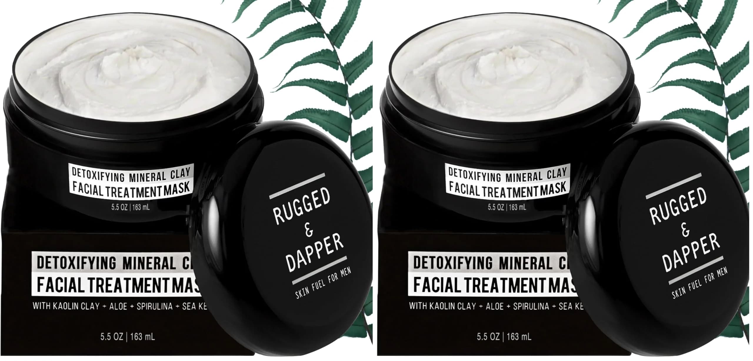 RUGGED & DAPPER Deep Pore Cleansing Face Mask for Men with Kaolin Clay 5.5 Oz | Detox & Clear Skin - main product image